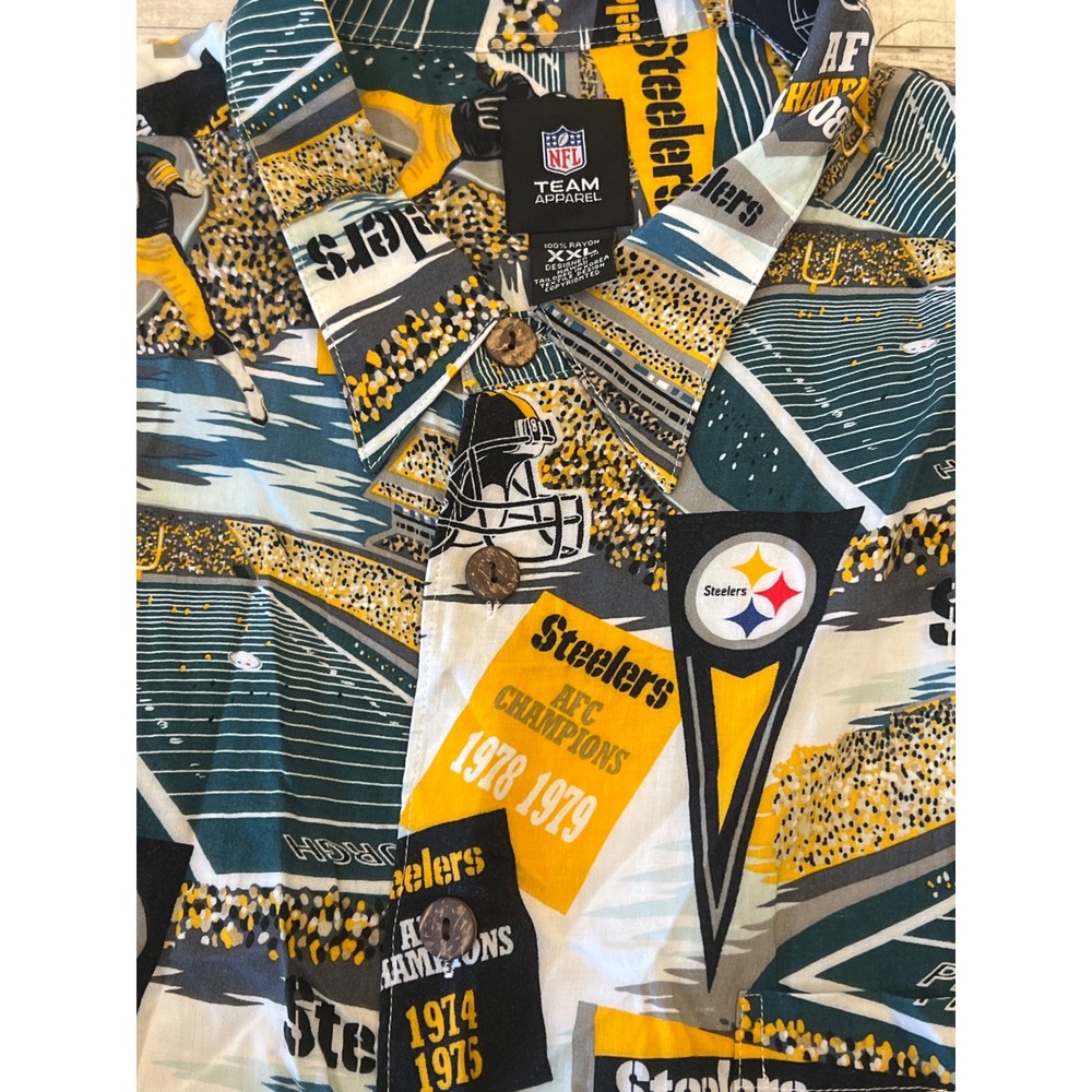 Vintage NFL Team Apparel Pittsburgh Steelers Button Down Shirt Men's XXL